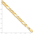 Concave Figaro Chain in 10K Yellow Gold, Bracelet to Necklace Lengths, 6.75mm - Sophia Jewelers