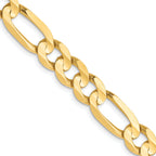 6.75mm 10K Yellow Gold Concave Figaro Chain - Sophia Jewelers
