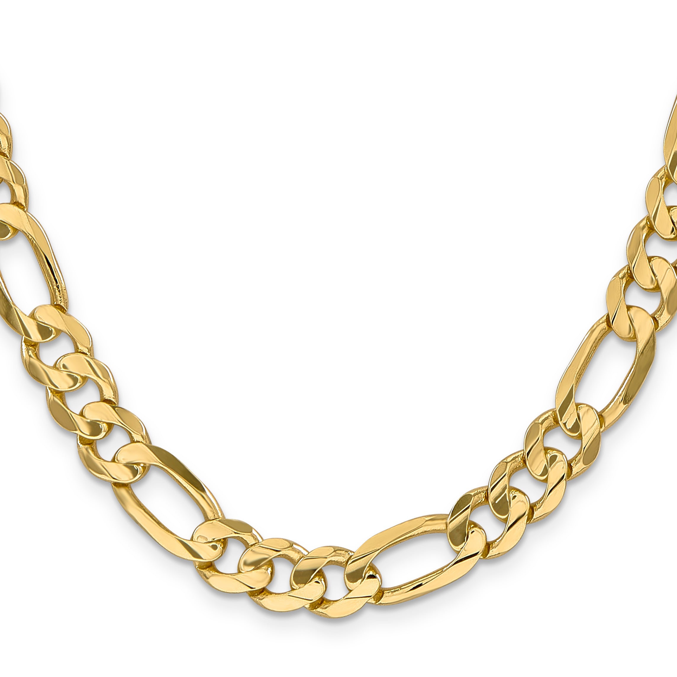 8.75mm 10K Yellow Gold Concave Figaro Chain - Sophia Jewelers