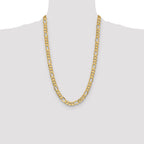 10K Yellow Gold Solid Figaro Chain Necklace 8.75mm