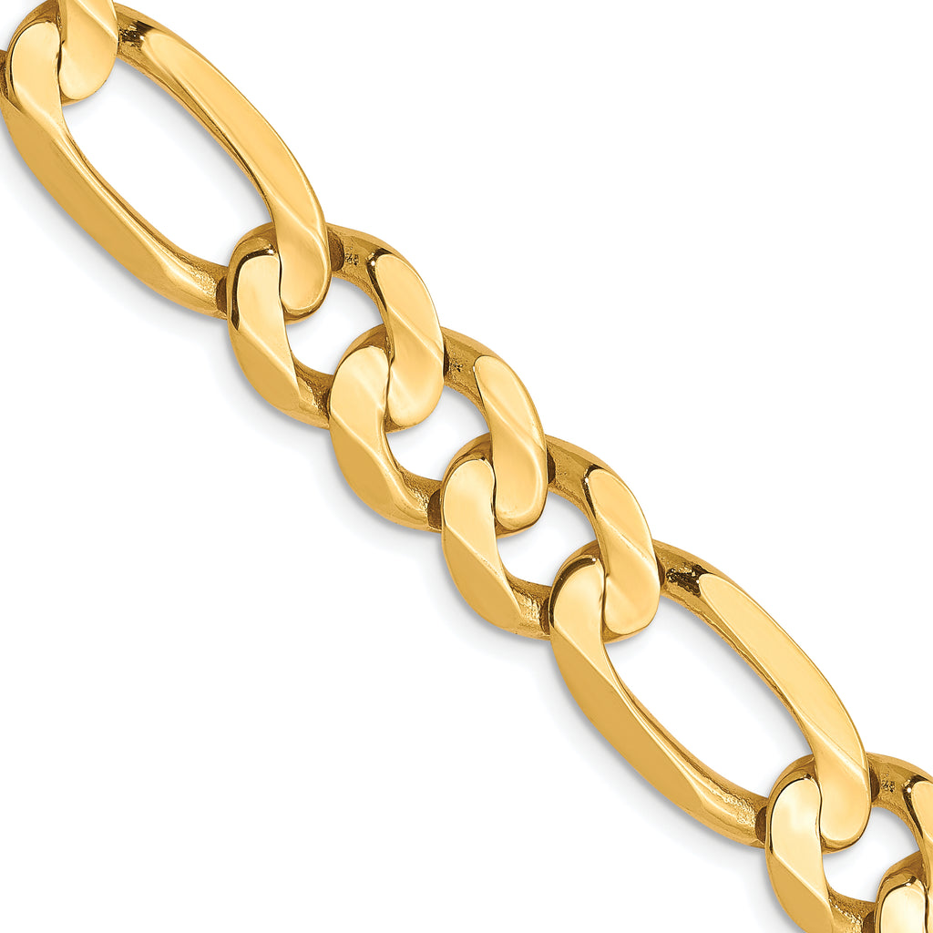 8.75mm 10K Yellow Gold Concave Figaro Chain - Sophia Jewelers