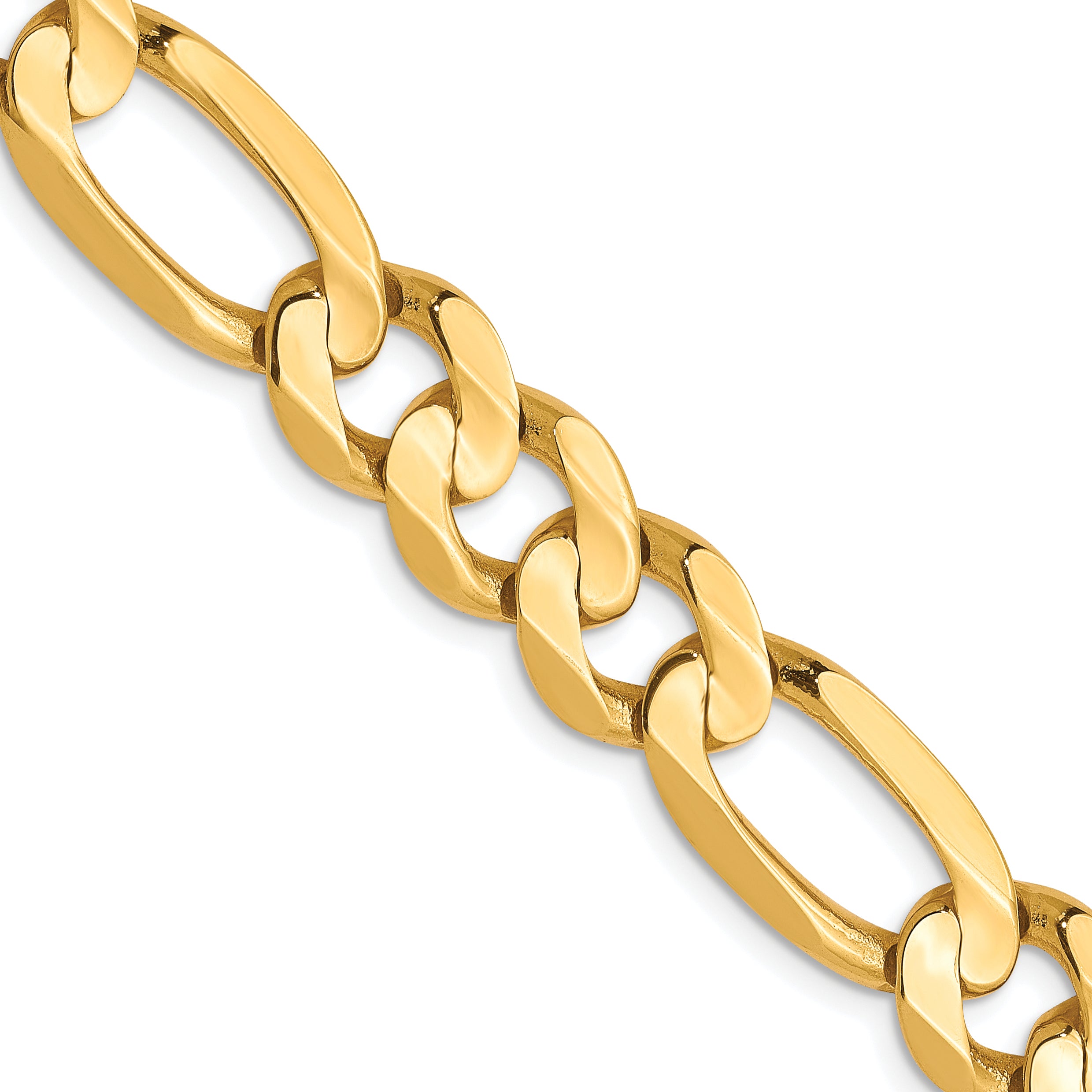8.75mm 10K Yellow Gold Concave Figaro Chain - Sophia Jewelers