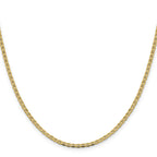 10K Yellow Gold Solid Anchor Chain Necklace 2.4mm