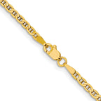 10K Yellow Gold Solid Anchor Chain Necklace 2.4mm