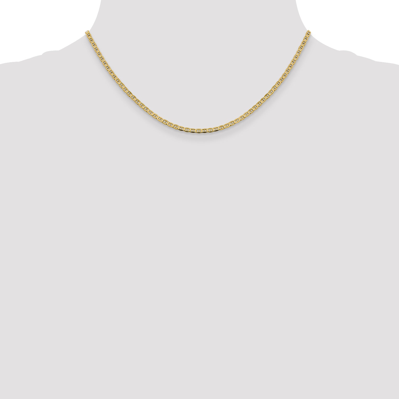 2.4mm 10K Yellow Gold Anchor Chain - Sophia Jewelers