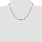 10K Yellow Gold Solid Anchor Chain Necklace 2.4mm