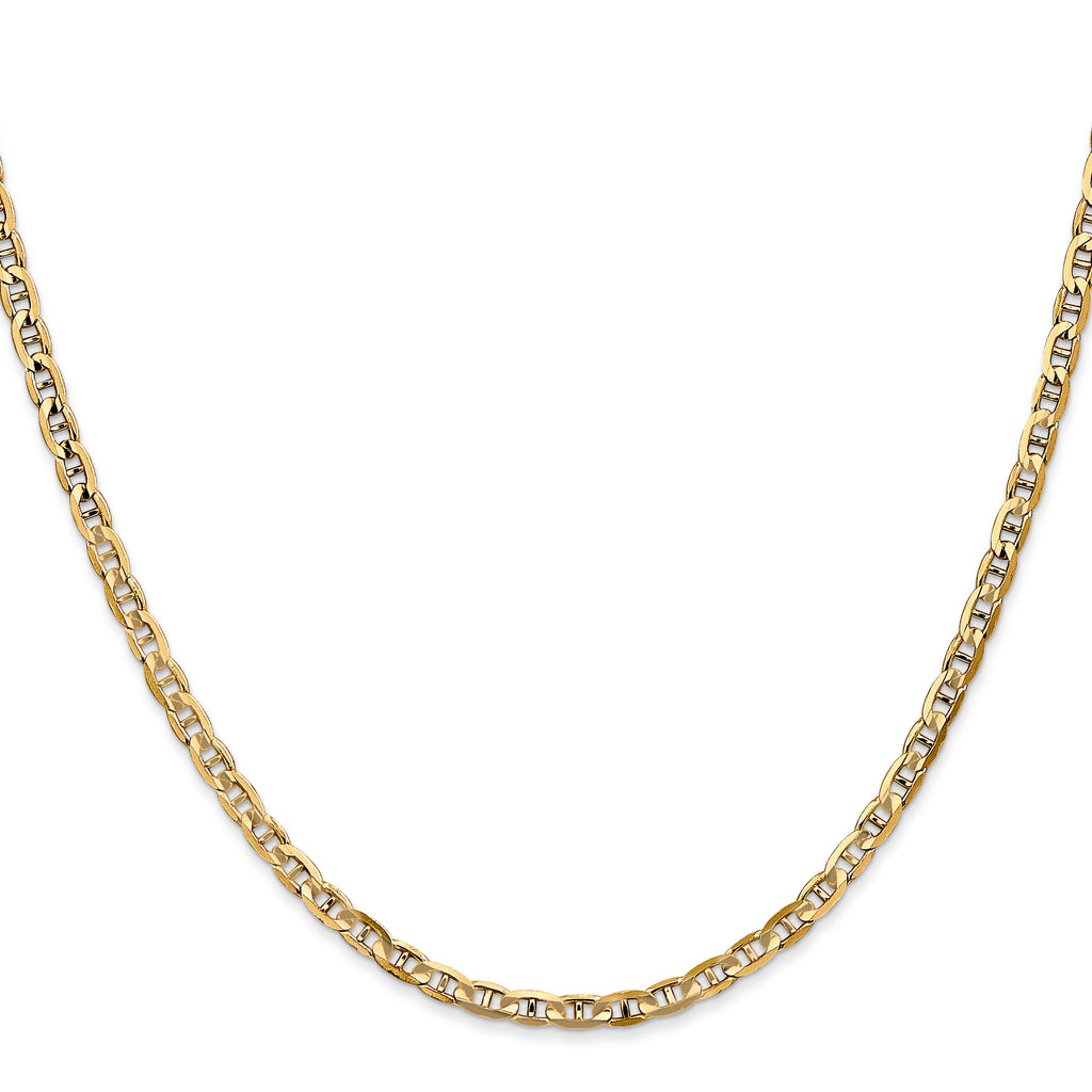 3.0mm 10K Yellow Gold Concave Anchor Chain - Sophia Jewelers