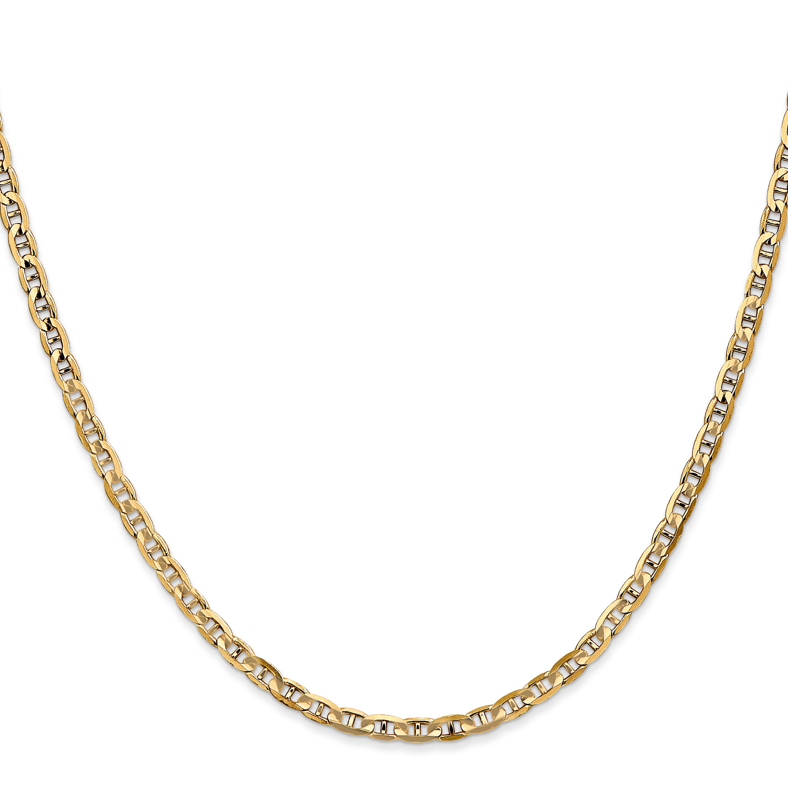3.0mm 10K Yellow Gold Concave Anchor Chain - Sophia Jewelers