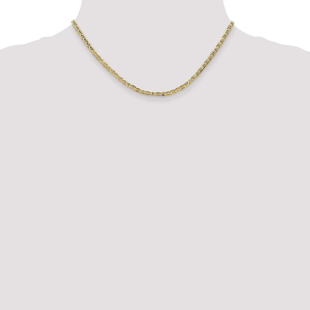 3.0mm 10K Yellow Gold Concave Anchor Chain - Sophia Jewelers