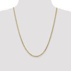 10K Yellow Gold Solid Anchor Chain Necklace 3mm