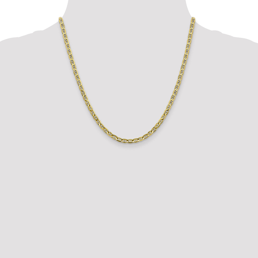 Concave Anchor Chain in 10K Yellow Gold, Bracelet to Necklace Lengths, 3.75mm - Sophia Jewelers