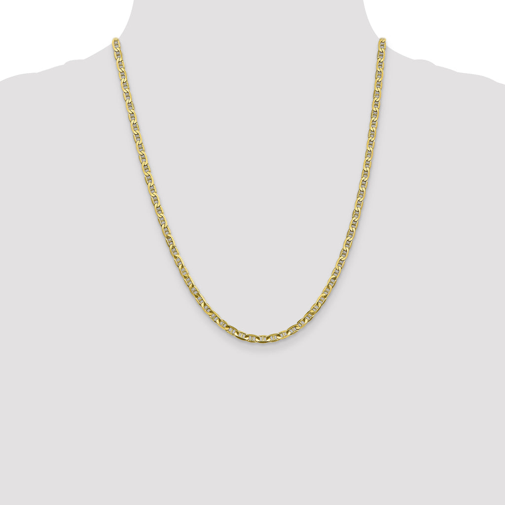 Concave Anchor Chain in 10K Yellow Gold, Bracelet to Necklace Lengths, 3.75mm - Sophia Jewelers