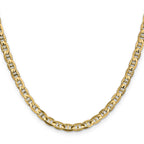 10K Yellow Gold Solid Anchor Chain Necklace 4.5mm
