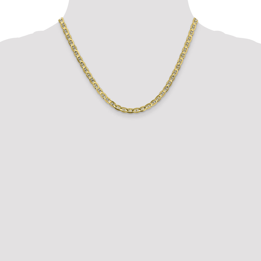 4.5mm 10K Yellow Gold Concave Anchor Chain - Sophia Jewelers