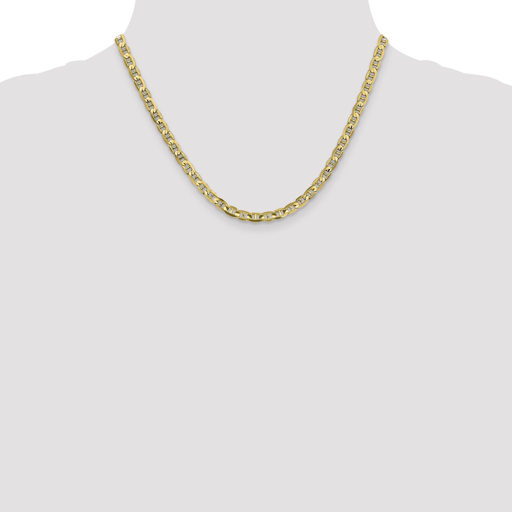 4.5mm 10K Yellow Gold Concave Anchor Chain - Sophia Jewelers