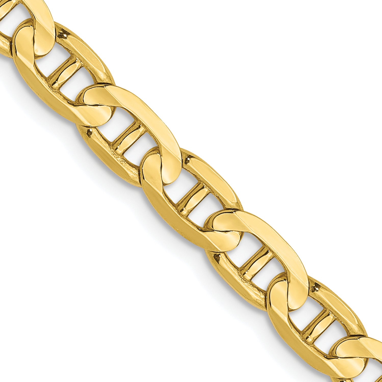 4.5mm 10K Yellow Gold Concave Anchor Chain - Sophia Jewelers