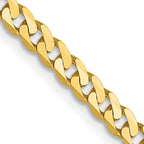 2.4mm 10K Yellow Gold Flat Beveled Curb Chain - Sophia Jewelers