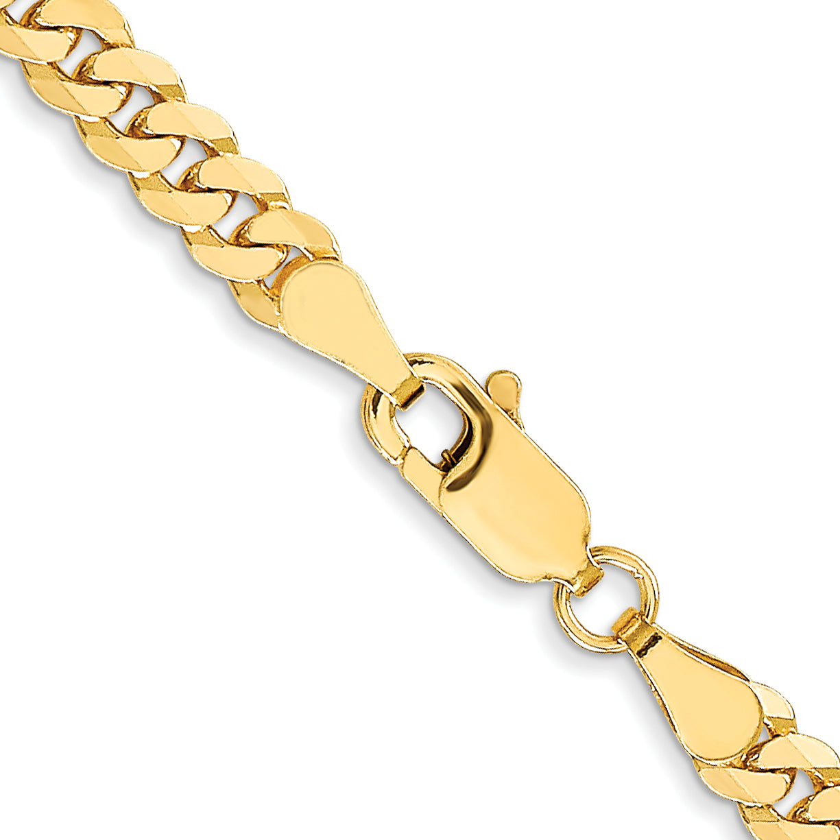 3.9mm 10K Yellow Gold Flat Beveled Curb Chain - Sophia Jewelers