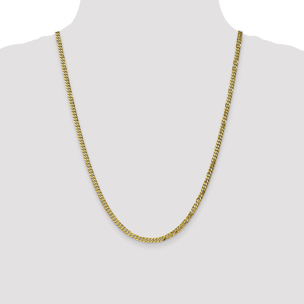 10K Yellow Gold Solid Curb Chain Necklace 3.9mm