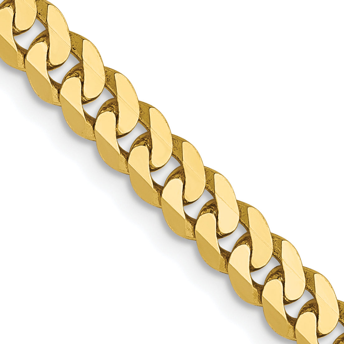 3.9mm 10K Yellow Gold Flat Beveled Curb Chain - Sophia Jewelers