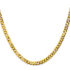 10K Yellow Gold Solid Curb Chain Necklace 4.6mm