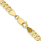 10K Yellow Gold Solid Curb Chain Necklace 4.6mm