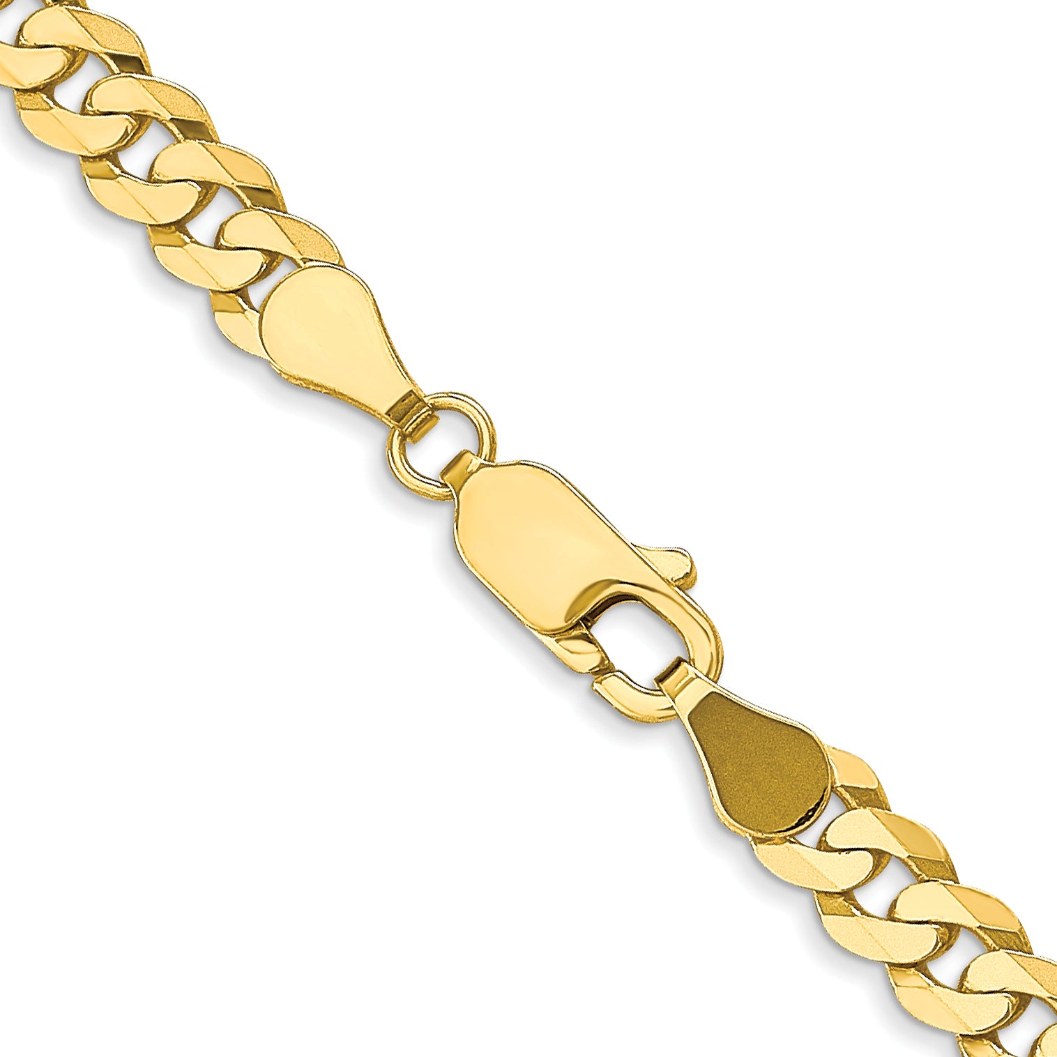 10K Yellow Gold Solid Curb Chain Necklace 4.6mm