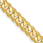 4.6mm 10K Yellow Gold Flat Beveled Curb Chain - Sophia Jewelers