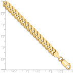 7.25mm 10K Yellow Gold Flat Beveled Curb Chain - Sophia Jewelers