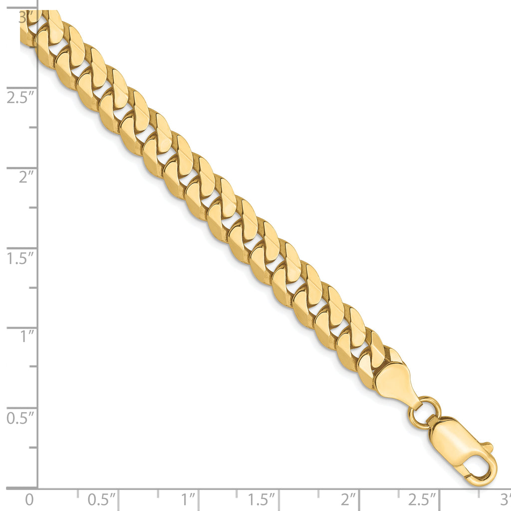 10K 7.25mm Flat Beveled Curb Chain