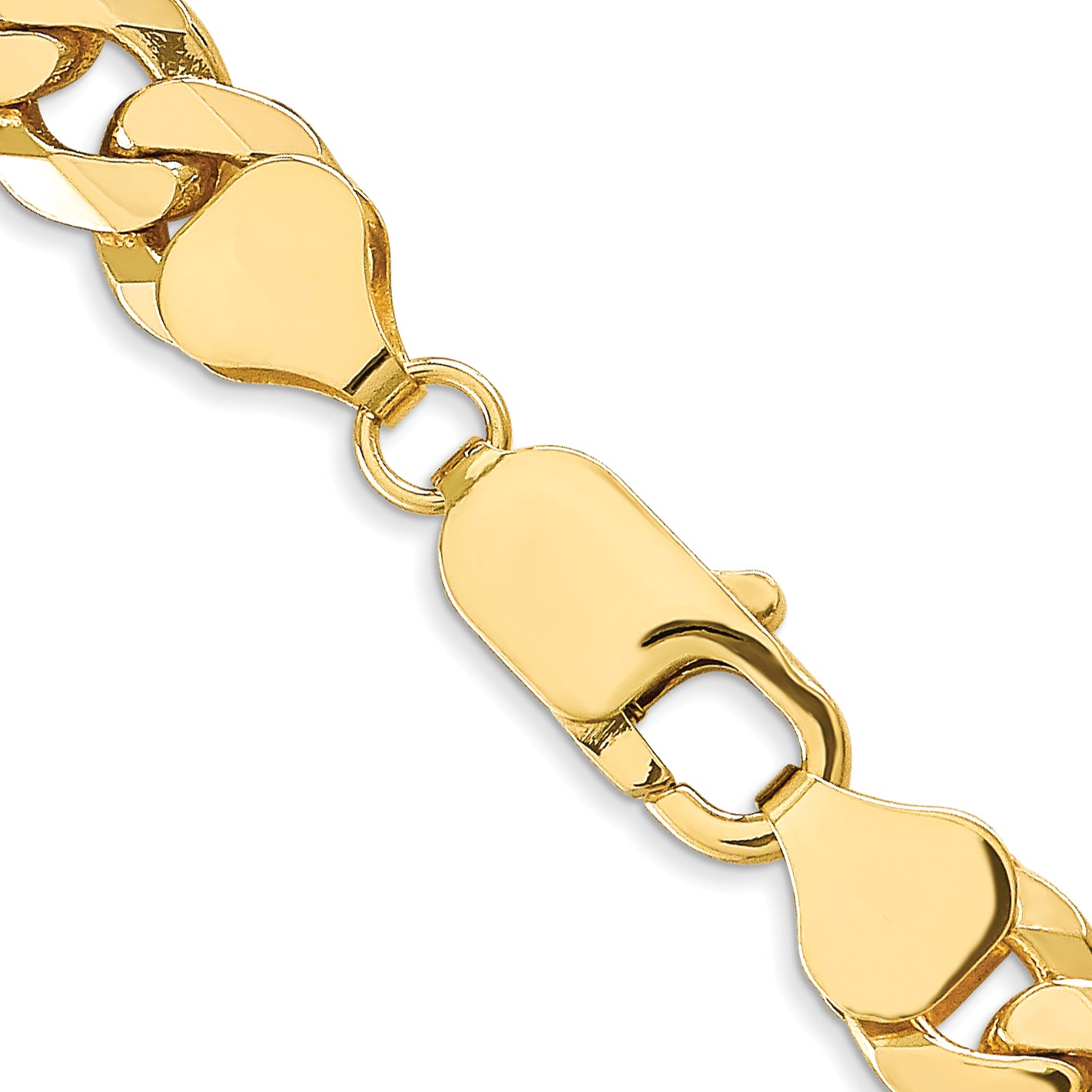 8.0mm 10K Yellow Gold Flat Beveled Curb Chain - Sophia Jewelers