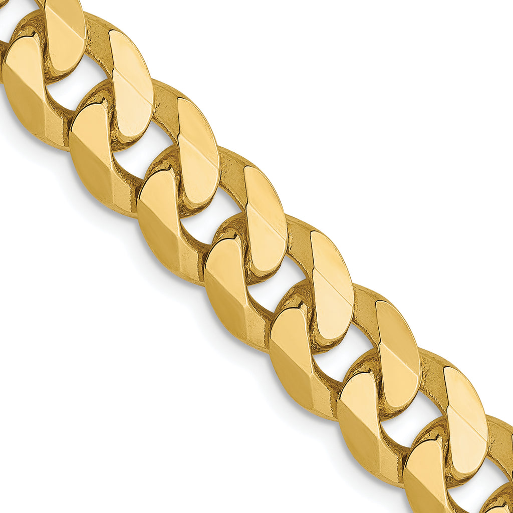 8.0mm 10K Yellow Gold Flat Beveled Curb Chain - Sophia Jewelers