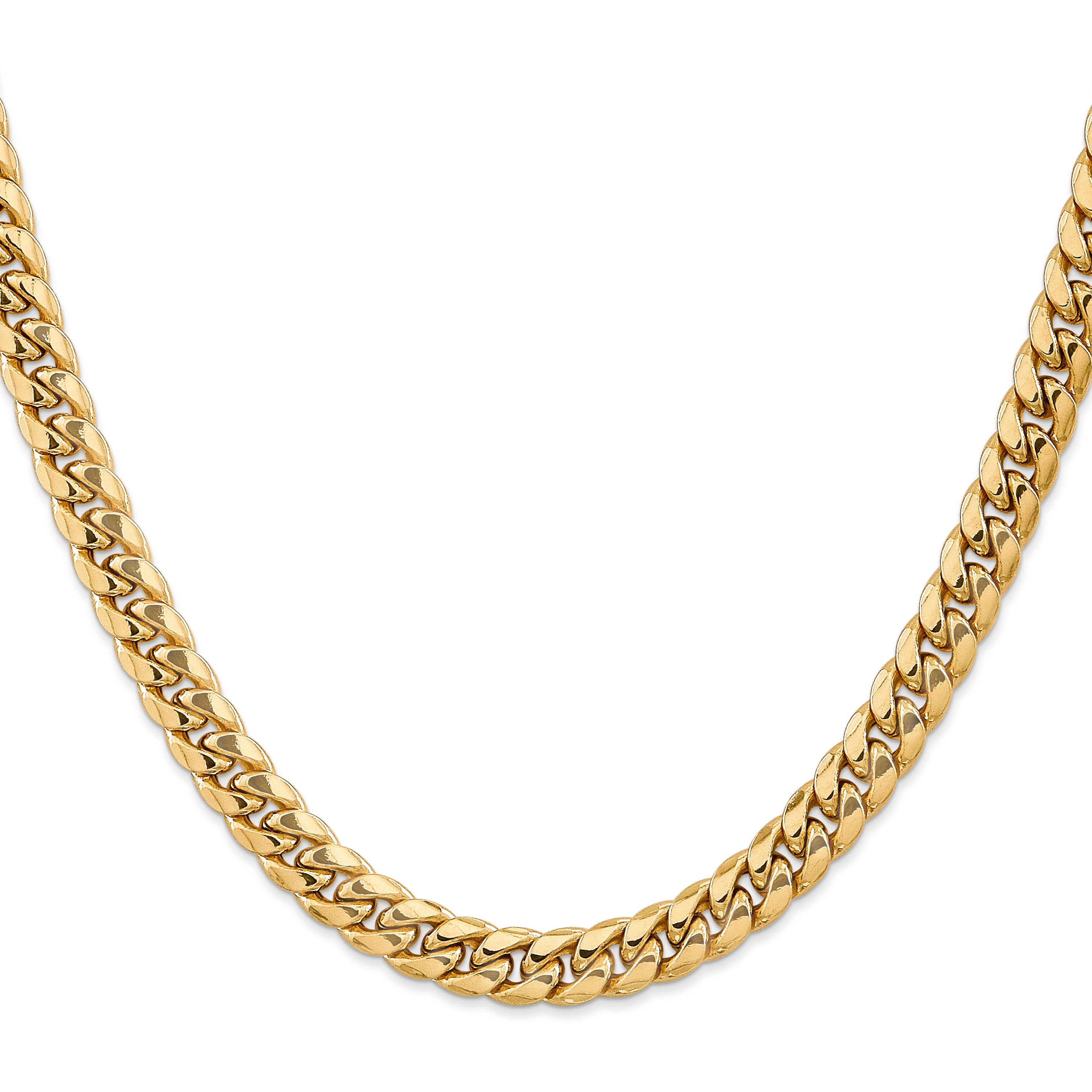 10K Yellow Gold Cuban Chain Necklace 7.3mm