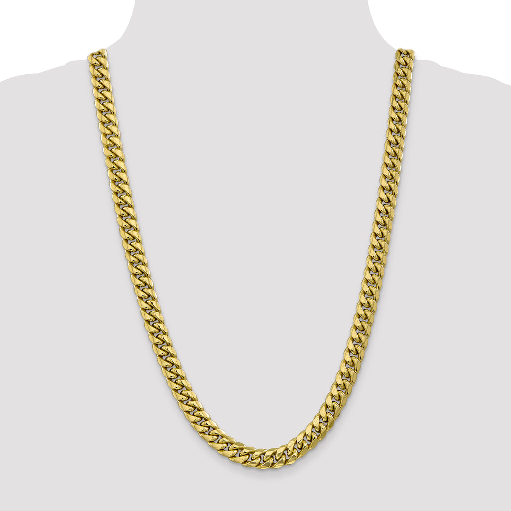 10K Yellow Gold Cuban Chain Necklace 9.3mm