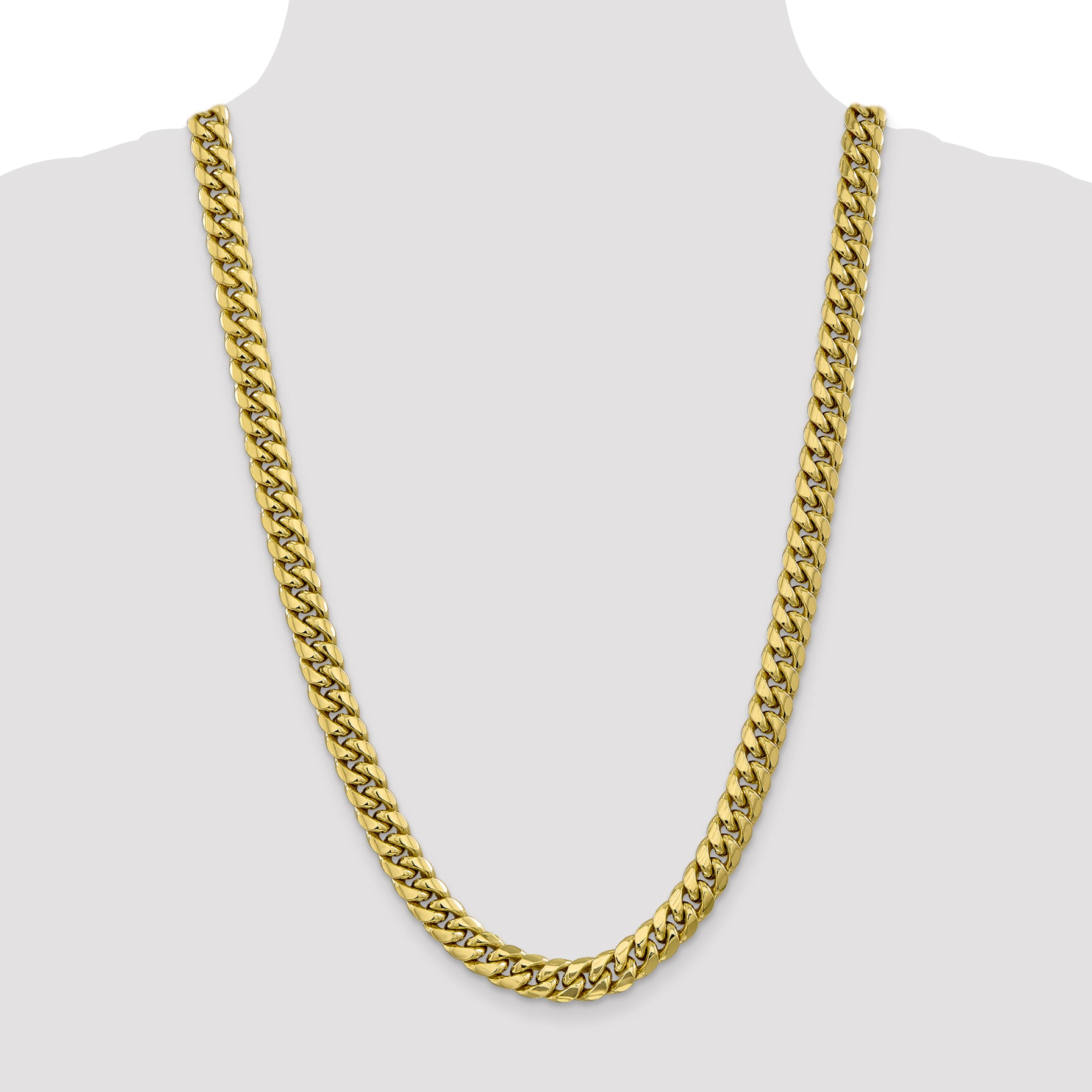10K Yellow Gold Cuban Chain Necklace 9.3mm