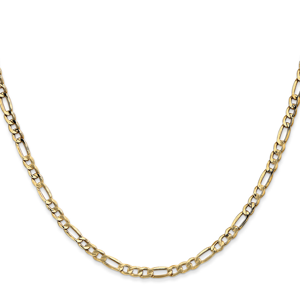 10K Yellow Gold Figaro Chain Necklace 3.5mm