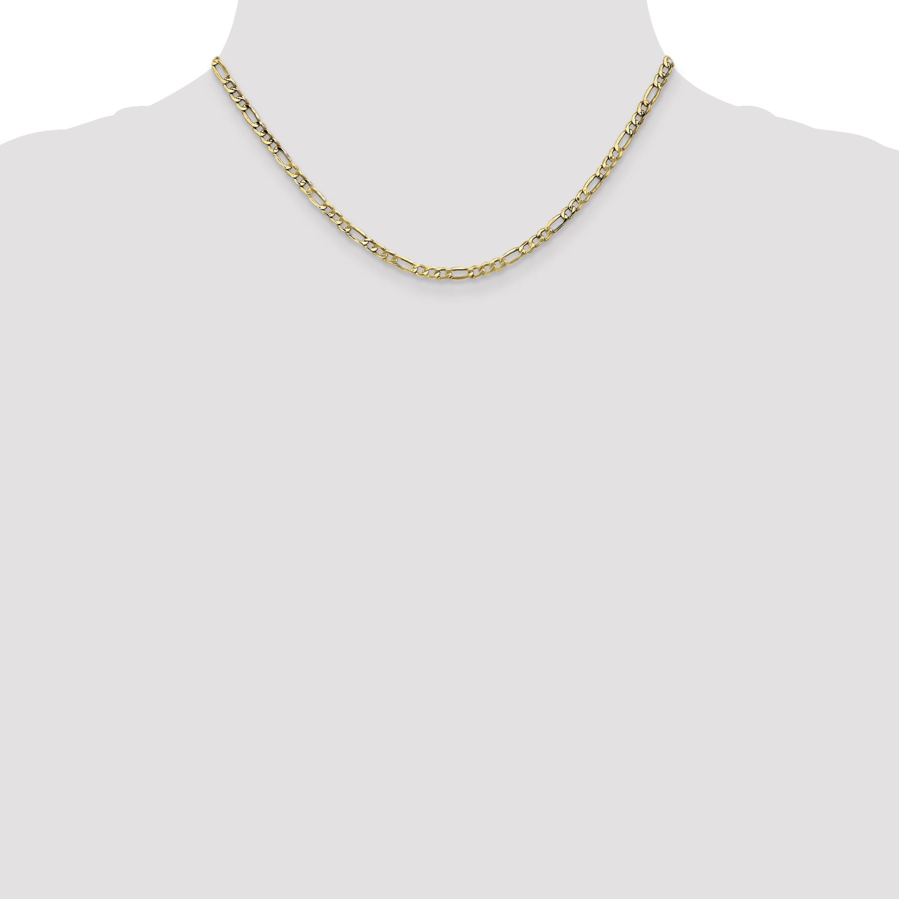 3.5mm 10K Yellow Gold Figaro Chain - Sophia Jewelers