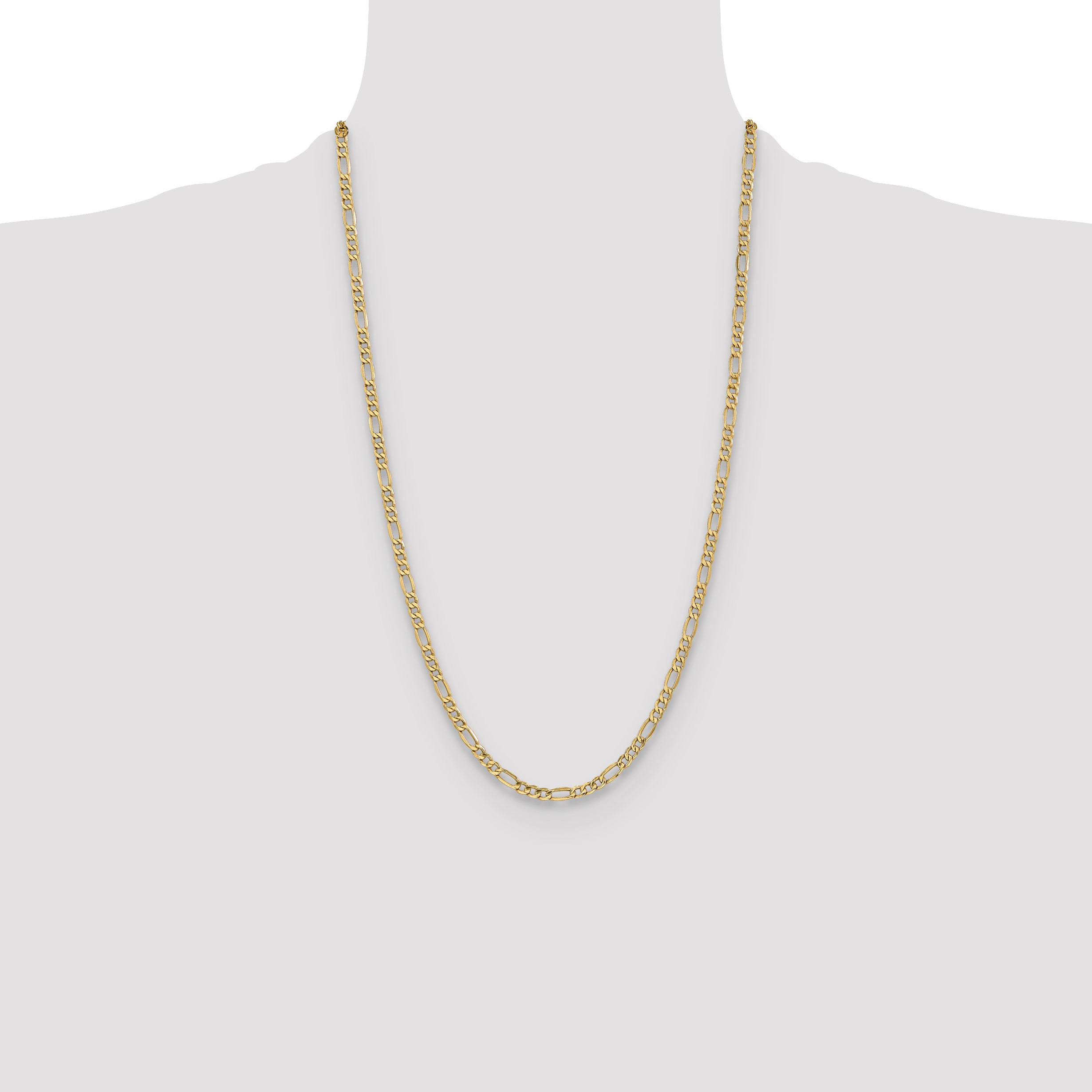 10K Yellow Gold Figaro Chain Necklace 4.75mm