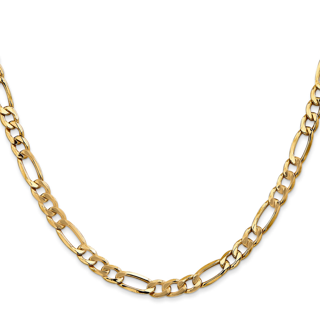 10K Yellow Gold Figaro Chain Necklace 5.35mm