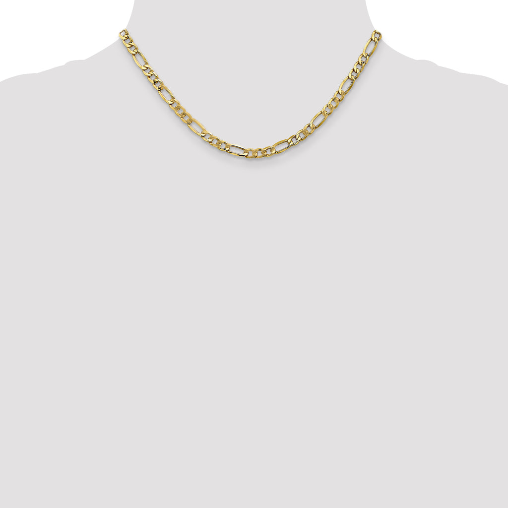5.35mm 10K Yellow Gold Figaro Chain - Sophia Jewelers