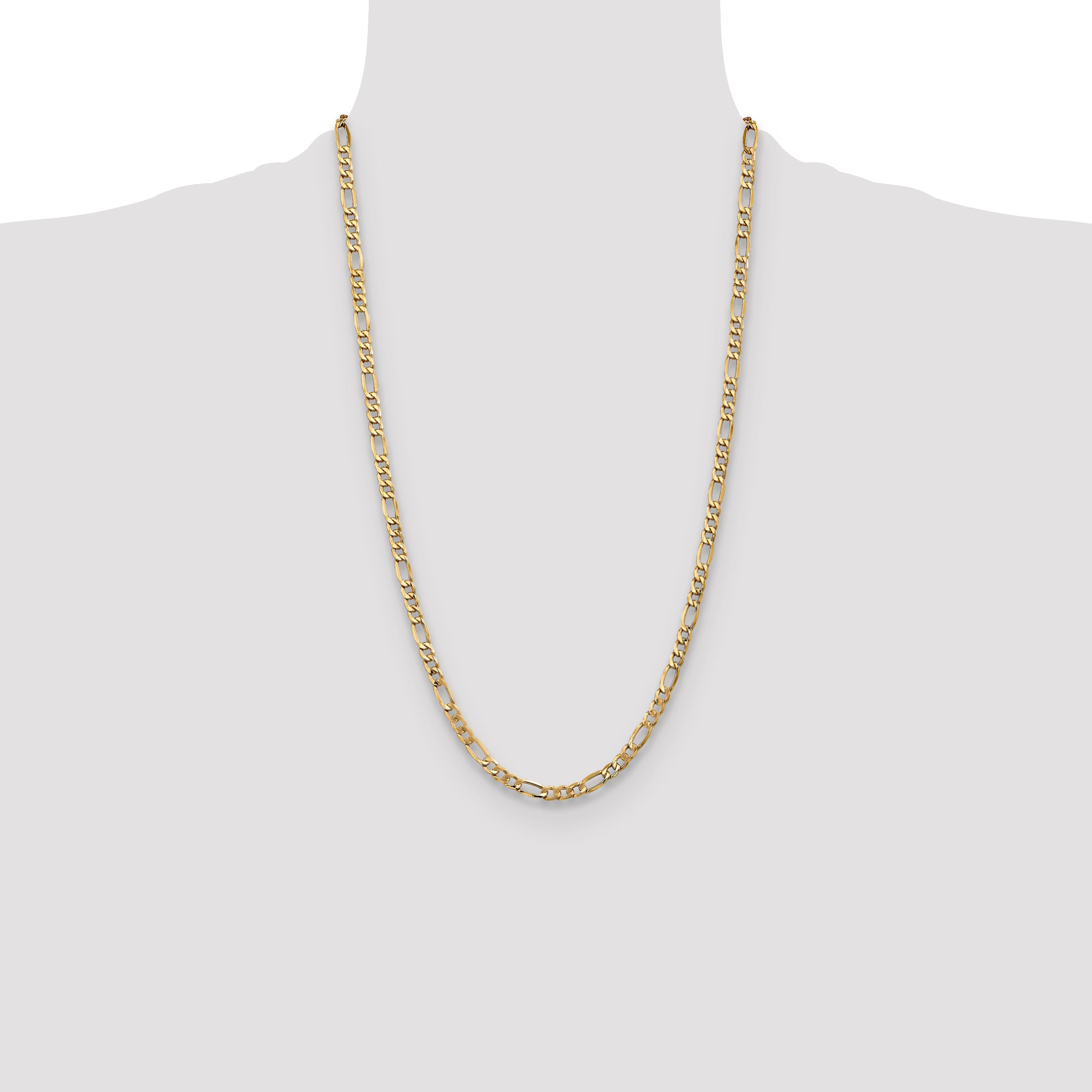 10K Yellow Gold Figaro Chain Necklace 5.35mm