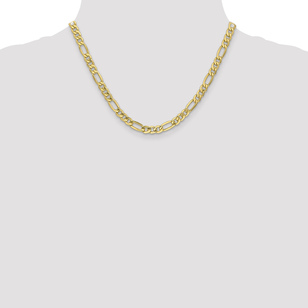 6.6mm 10K Yellow Gold Figaro Chain - Sophia Jewelers