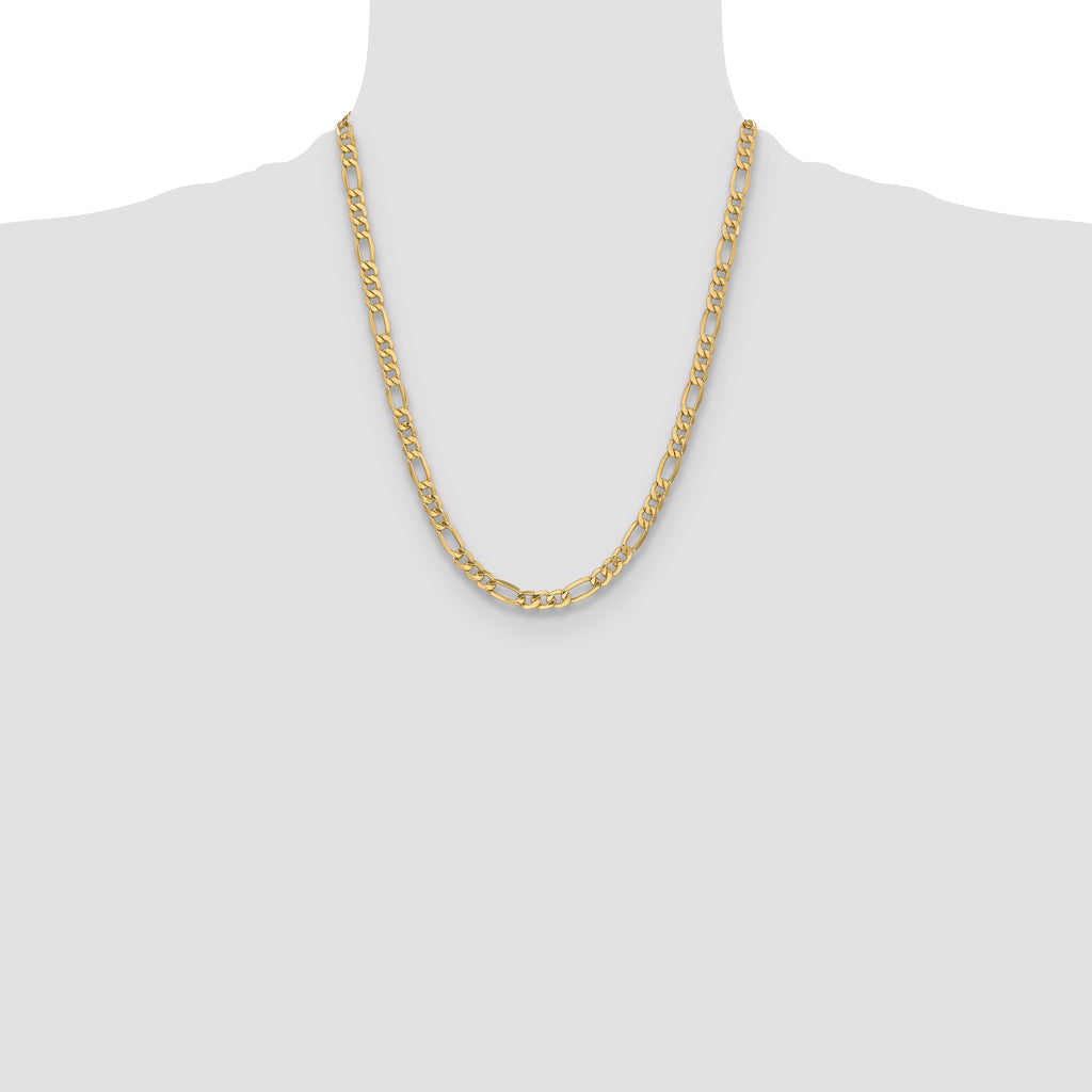 10K Yellow Gold Figaro Chain Necklace 6.6mm