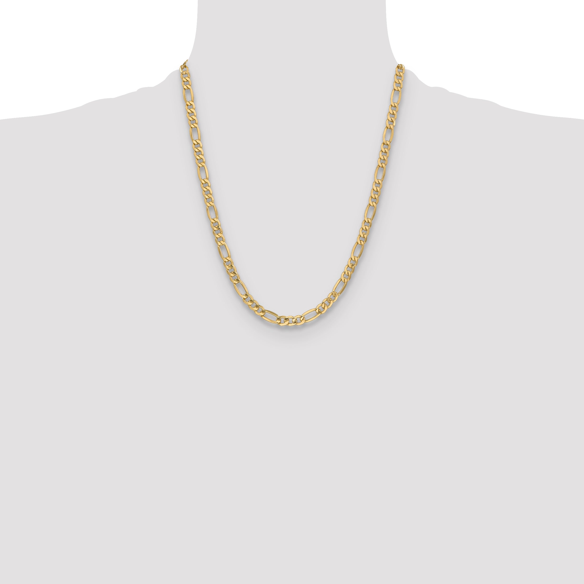 10K Yellow Gold Figaro Chain Necklace 6.6mm