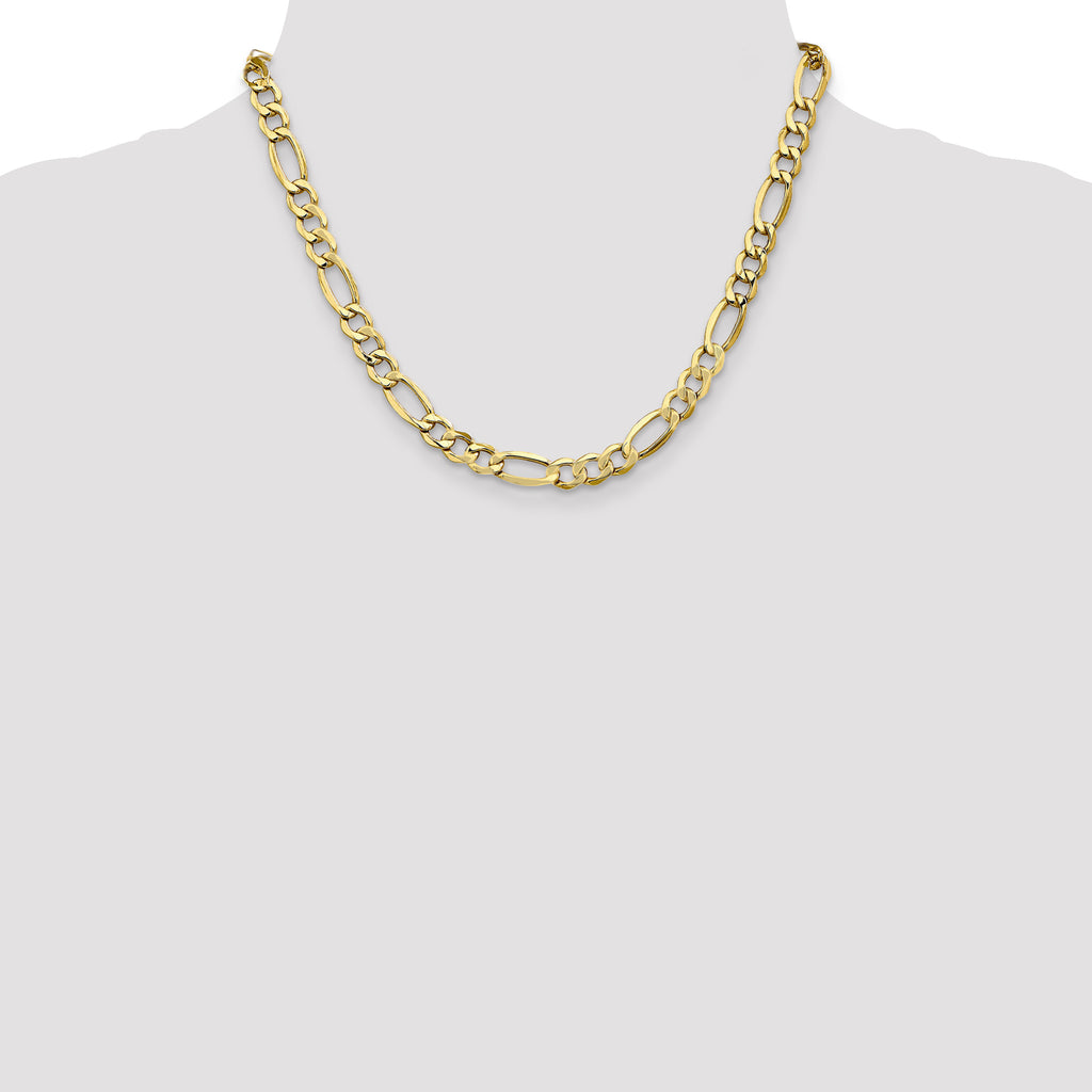 7.3mm 10K Yellow Gold Figaro Chain - Sophia Jewelers