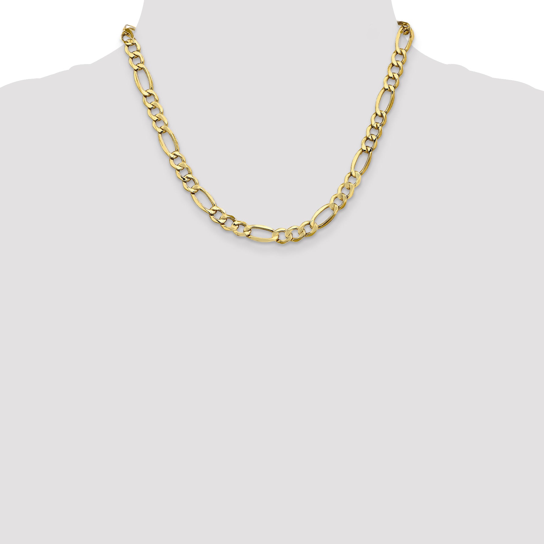 7.3mm 10K Yellow Gold Figaro Chain - Sophia Jewelers