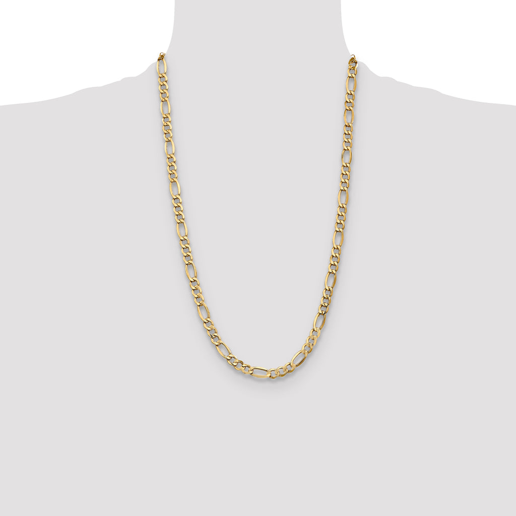 10K Yellow Gold Figaro Chain Necklace 7.3mm