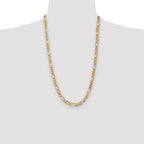 10K Yellow Gold Figaro Chain Necklace 7.3mm