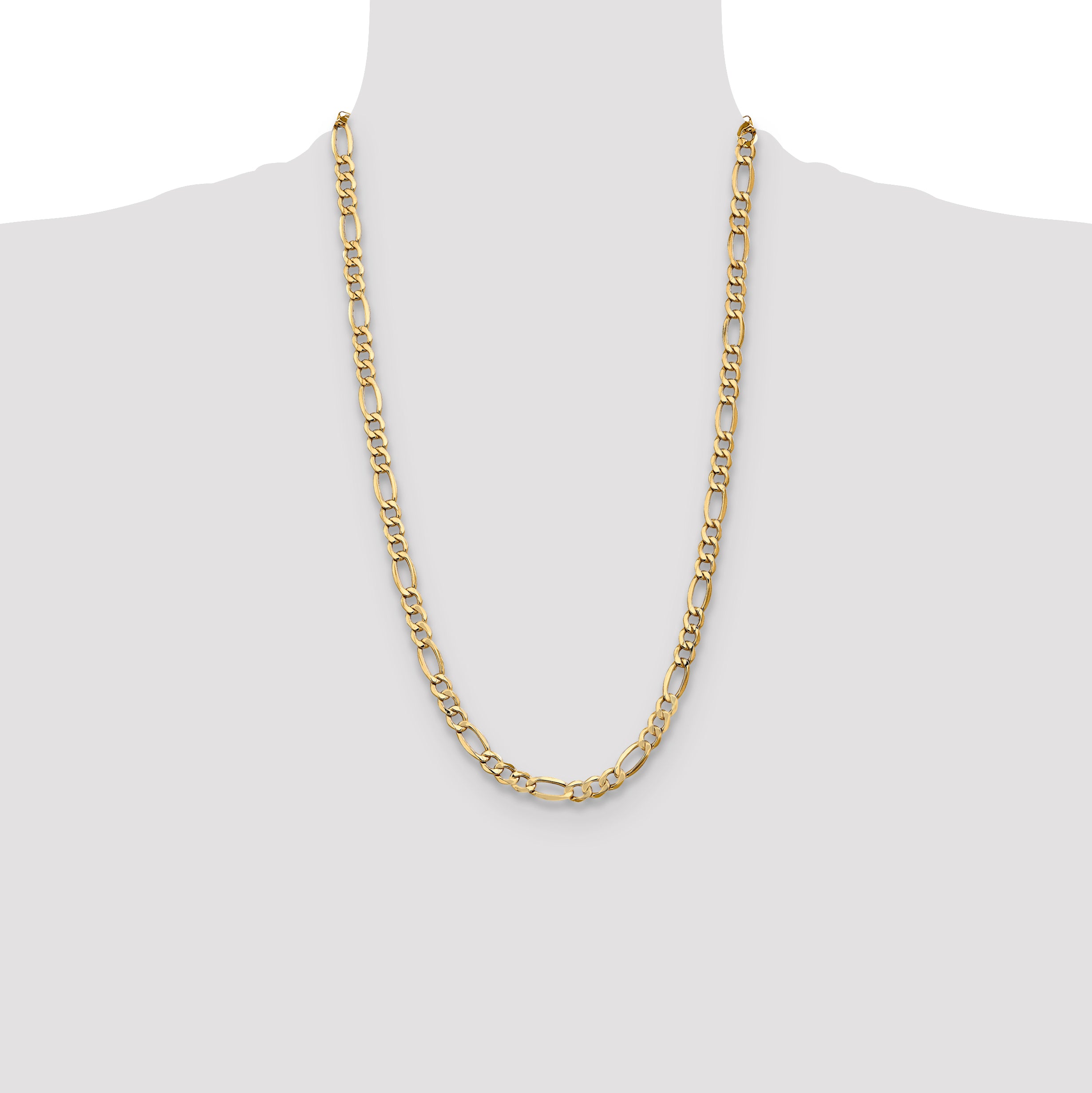 10K Yellow Gold Figaro Chain Necklace 7.3mm