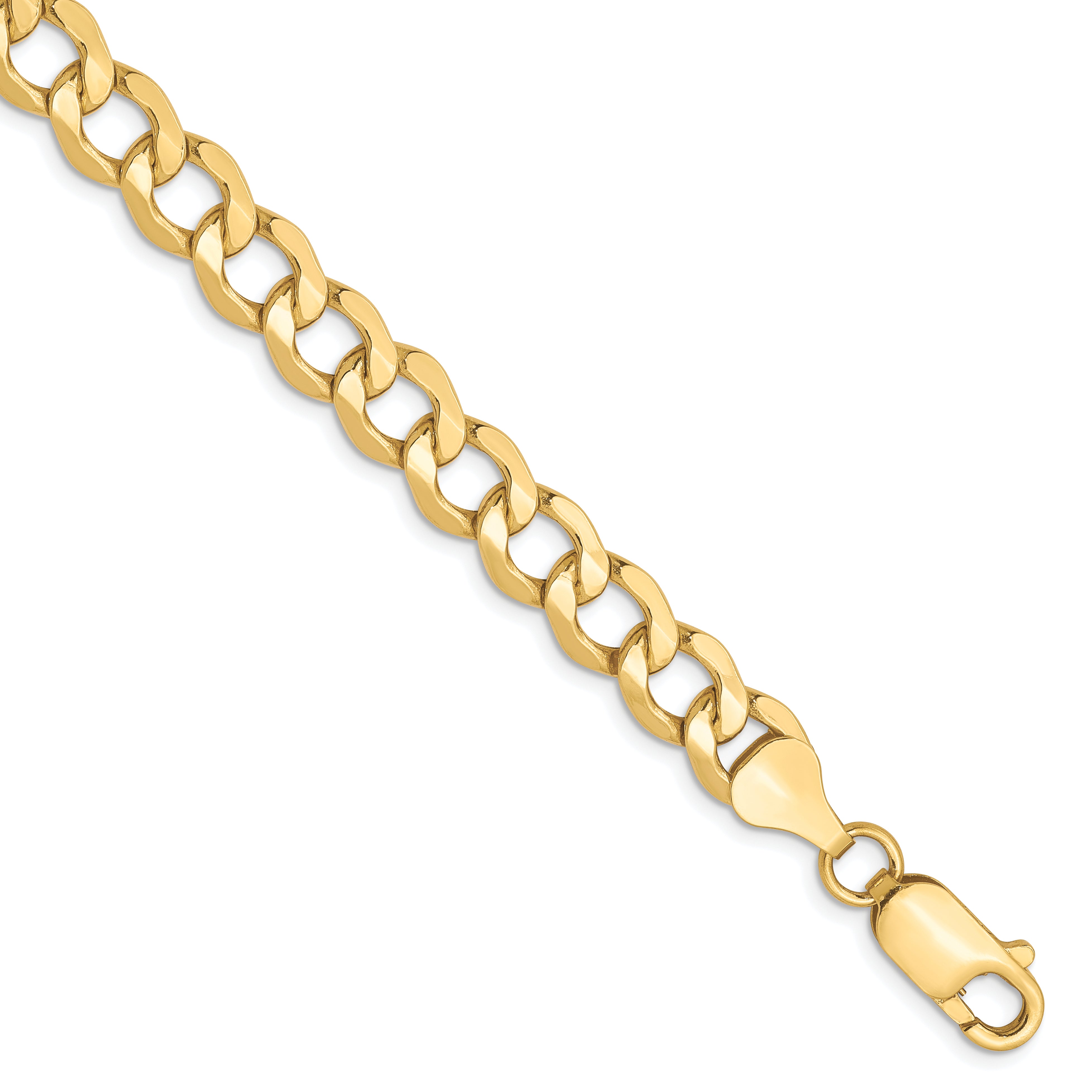 Curb Chain in 10K Yellow Gold, Bracelet to Necklace Lengths, 6.5mm Secondary image